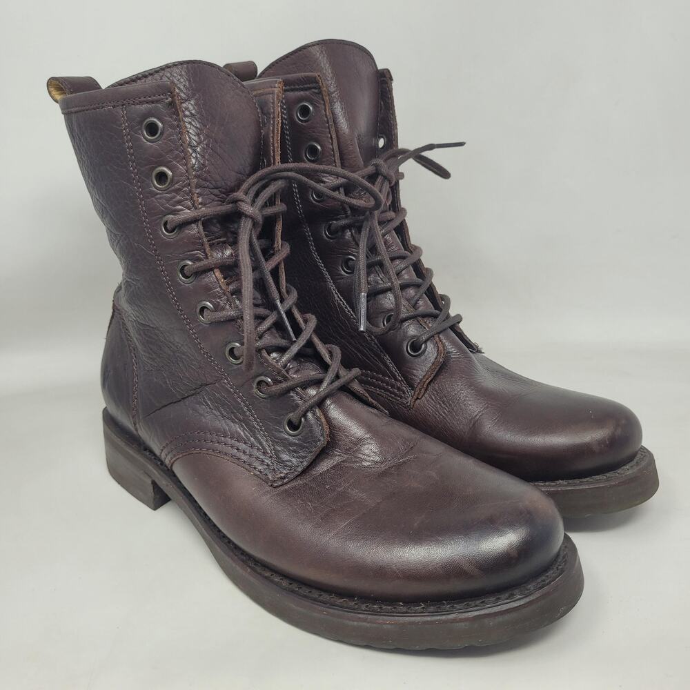Frye Boots 7.5B Brown Leather Veronica Flex Combat Grunge Punk Bootie 3476276